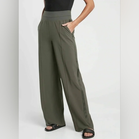 [NWT] Athleta Nolita Green Wide Leg Pants - Picture 9 of 10